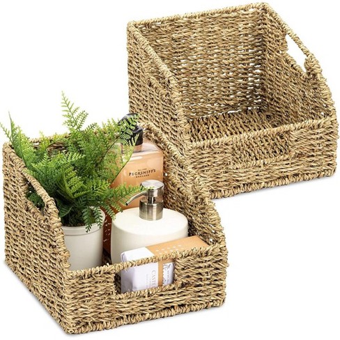 Sorbus Seagrass Basket 2 Pack