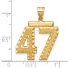 Black Bow Jewelry 14k Yellow Gold, Varsity Collection, Large D/C Pendant Number 47 - 2 of 3