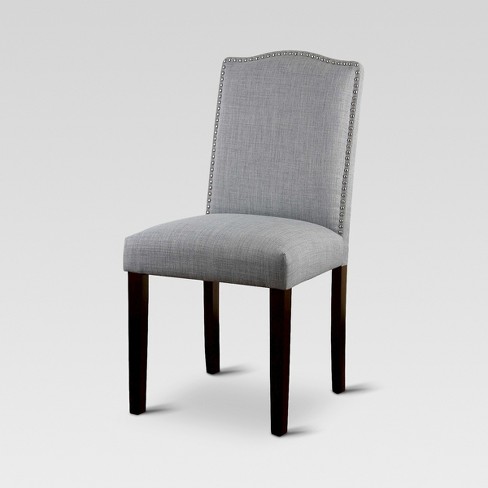 Camelot Nailhead Dining Chair Dove Gray, Gray Parsons Chairs