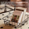 Side Table with Storage Basket, Small End Table for Small Spaces, Skinny Side Tables Living Room Bedroom, Bedside Table Space-Saving for Magazine - 4 of 4