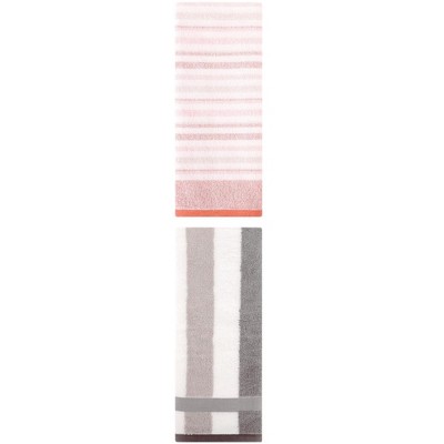 REGALWOVEN Striped Pattern Cotton Bathroom Hand Towels for Home Decor 13" x 29"/13" x 27" 2 Pcs