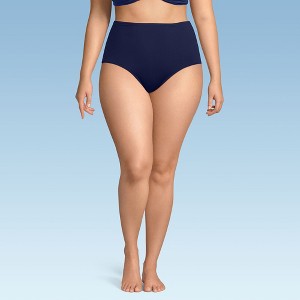 Lands' End Women's Sculpting Suit Chlorine Resistant Targeted Control Retro High Waisted Bikini Swim Bottoms - 1 of 4