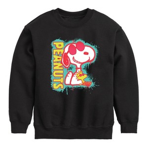 Boys' - Peanuts - Peanuts Snoopy Woodstock Graphic Long Sleeve Fleece Sweatshirt - 1 of 4