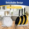 LunaLulinlk Expandable Pot and Pan Organizer Rack,Pot Lid Holder with 10 Adjustable Compartments -Kitchen Cabinet Pantry Bakeware Organizer Rack,White - 3 of 4