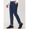 Lars Amadeus Men's Slim Fit Flat Front Business Checked Printed Trousers - image 2 of 4