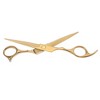 Unique Bargains Hair Straight Scissors for Long Short Thick Hard Soft Hair Clippers Stainless Steel for Men Women 6.69 inch Gold Tone 1 Pc - 4 of 4