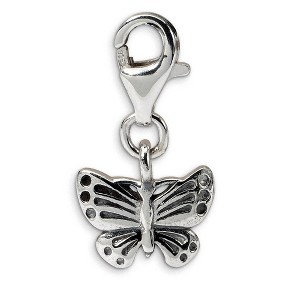 Black Bow Jewelry Sterling Silver Butterfly Clip-on Bead Charm - 1 of 4