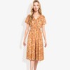 Anna-Kaci Women's Cross Front Bright Floral Print Short Sleeve Smocked Waist Flared Dress - 3 of 4