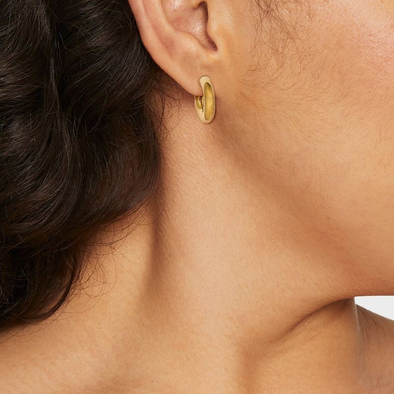 14K Gold Plated Tube Hoop Post Drop Earrings - A New Day&#8482;, 3 of 8
