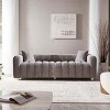 Modern 3-Seater Modular Sofa, Space-Saving Sofa for Living Room, Upholstered Couch with Metal Legs and Velvet Cover Pillows-Coolbibila - 3 of 4