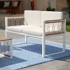 Wallmond Cushioned Outdoor Loveseat/Settee - OD1140709 - White w/ Off-White Cushions - SEI - 2 of 4
