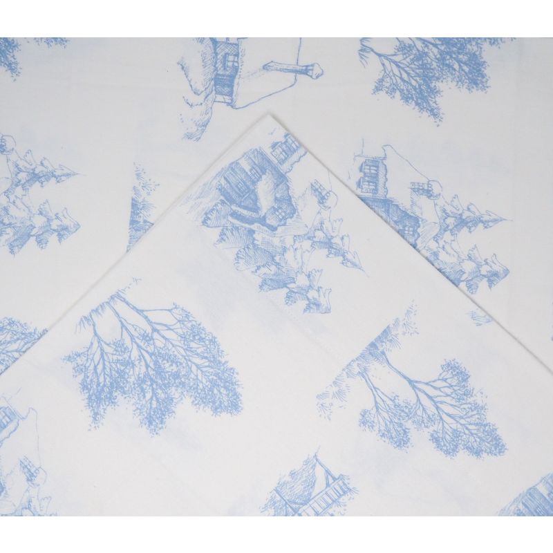 Pointehaven 180 GSM 100% Cotton Printed Flannel Deep Pocket Sheet Set, 4 of 5