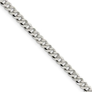 Black Bow Jewelry 4mm, Sterling Silver, Solid Beveled Curb Chain Necklace - 1 of 4