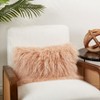 Saro Lifestyle 100% Wool Mongolian Lamb Fur Throw Pillow With Poly Filling - 3 of 3