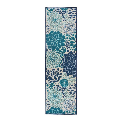 World Rug Gallery Modern Floral Circles Flatweave Indoor/Outdoor Area Rug