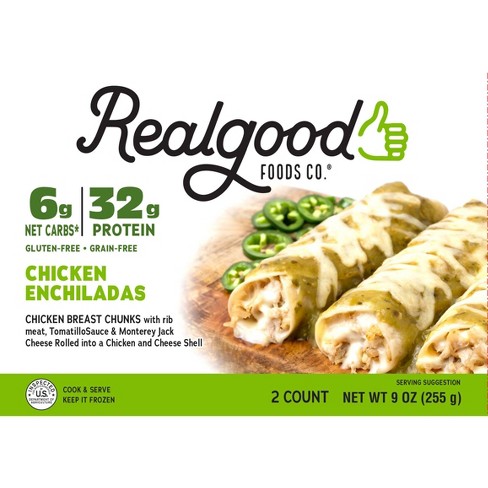 Real Good Gluten Free Frozen Grande Chicken Enchiladas - 9oz
