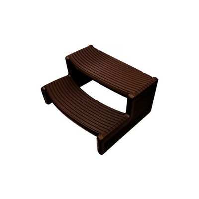 Confer Plastics Handi-Step 2 Step Hot Tub Stairs for Straight & Curved Spas, Outdoor/Indoor Step Stool for Garage, Home & Camping