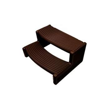 Confer Plastics Handi-Step 2 Step Hot Tub Stairs for Straight & Curved Spas, Outdoor/Indoor Step Stool for Garage, Home & Camping, Espresso