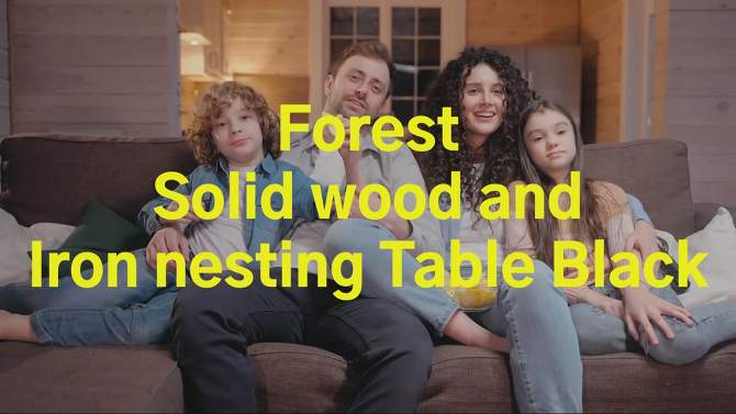 Forest Solid Wood And Iron Nesting Table Black - Timbergirl, 2 of 7, play video