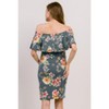Hello Miz Women's Fitted Ruffle Off Shoulder Maternity Dress - 2 of 4