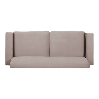 Baylie Mid-Century Reclining Sofa in Plush Black Velvet