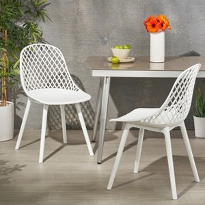 Christopher Knight Home Lily Outdoor Modern Resin Dining Chairs (Set of 2) - 1 of 4