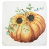 Ganz 3.75 In Sunflower Robin Pumpkin Coasters Bird Mushroom Flower Coasters - 2 of 4
