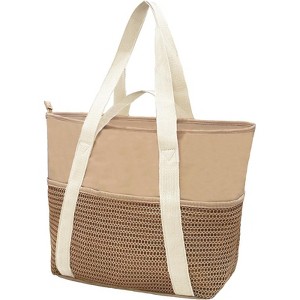 FATMOON Beach Tote Bag Waterproof Sandproof Mesh Swiming Pool Bag with Zipper for Summer Vacation - 1 of 4