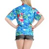 LA LEELA Hawaiian Shirts Womens Floral Summer Beach Party Colorful Shirt Short Sleeve Vacation Tops Button Up Shirts Colorful for Women - 3 of 4