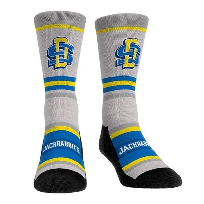 NCAA South Dakota State Jackrabbits Adult Cool Gray Block Crew Socks - L/XL