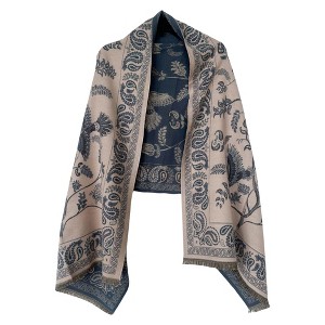 Anna-Kaci Soft Floral Bird Pattern Wrap Scarf with Elegant Border Design 74.8×25.5 Inches - 1 of 4