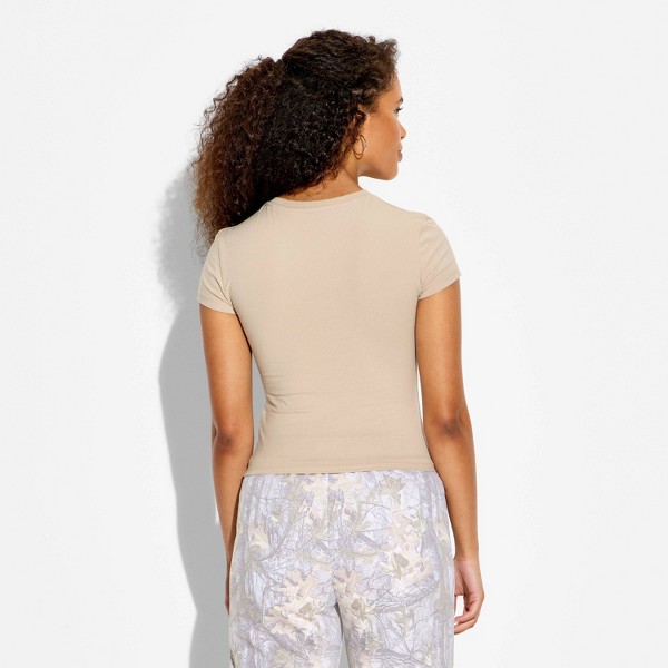 Playera de cuello redondo de manga corta para mujer - Wild Fable™ 3