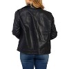 Women's Abstract Zipper Biker Jacket - White Birch - 2 of 2