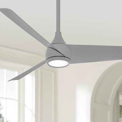 52'' Gray Steel LED Smart Ceiling Fan with Remote Control
