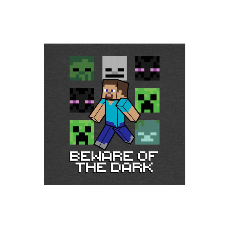 Minecraft Beware of the Dark Boy's Charcoal Heather Graphic Tee, 2 of 4