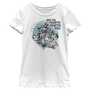 Girl's Star Wars The Mandalorian May the Fourth Be With You T-Shirt - 1 of 4