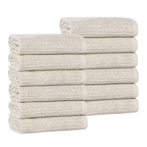 Viscose Cotton Blend Medium Weight Soft Textured Ribbed Towel Set by Blue Nile Mills - 1 of 4