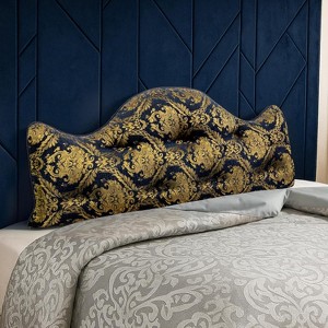 Hachikiko Euro Queen Size Headboard Pillow - Floral Embroidered,PP Cotton Filled for Bedroom Decor & Bed Relaxation - 1 of 4