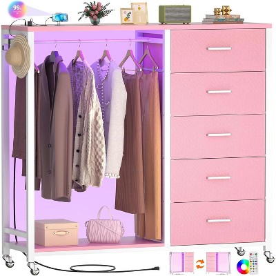 SJ STAR&JANE Black Storage Chest of Drawers with Wheels