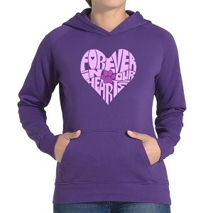 LA Pop Art Forever In Our Hearts - Women's Word Art Hooded Sweatshirt - 1 of 4