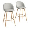 Homy Casa Set of 2 Modern Upholstered Counter Height Bar Stools with Metal Legs - 2 of 4