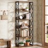 Hommoo 6-Tier Floor Standing Bookshelf with Open Shelves Brown - 2 of 4