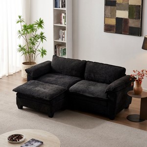 KWPZQEB Sectional Sofa, Modern Chenille Couch Sofa w/ Double-Layer Seat Cushion&Armrest, 2/3/4-Seater Sofa w/ Deep Seat for Living Room - 1 of 4