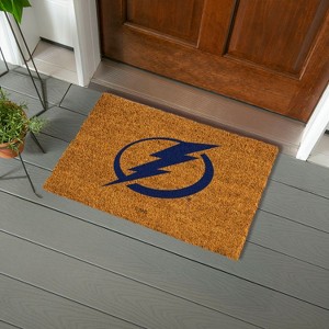 EvergreenNHLTampa Bay Lightning Logo Natural Coir 28 x 16 Inches Indoor Outdoor Doormat - 1 of 4