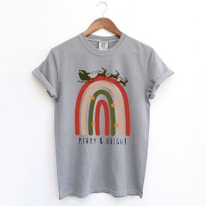 Simply Sage Market Women's Boho Merry and Bright Rainbow Short Sleeve Garment Dyed Tee - 1 of 4