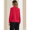 Allegra K Women's Business Casual Stand Collar Chiffon Long Sleeve Blouse - 3 of 4