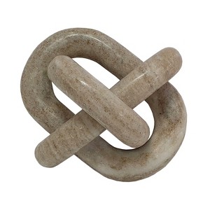 SEVOBAL Party Decorations and Accessories Decorative Marble Chain Sculpture Abstract Design for Living Room, Cream, 16"*12"*12" - 1 of 4
