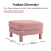 Sapphtopaz Modern Ottoman with Thick Upholstered Foot Stool for Sofa with Wood Cylindrical Legs End of Bed Bench for Living Room,Bedroom - 2 of 4