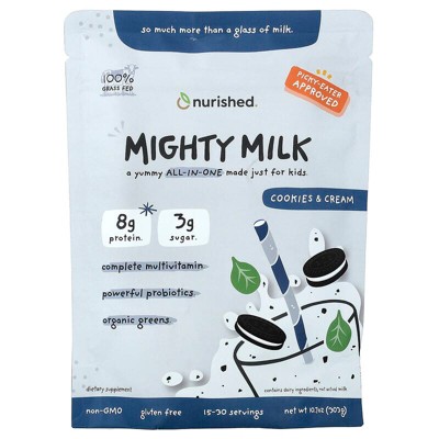 Nurished, Kids, Mighty Milk, Cookies and Cream, 10.7 oz