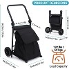 2 in 1 Shopping Cart, 2 Wheels Grocery Cart with Seat, 123L Large Capacity Waterproof Bag, Portable Trolley Dolly Utility Cart, 132 LBS Load Capacity - 3 of 4